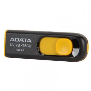 USB флеш накопичувач ADATA 16Gb UV128 black-yellow USB 3.0 (AUV128-16G-RBY)