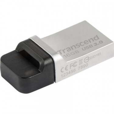 USB флеш накопичувач Transcend 16GB JetFlash OTG 880 Metal Silver USB 3.0 (TS16GJF880S)