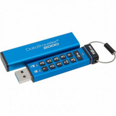 USB флеш накопичувач Kingston 64GB DT 2000 Metal Security USB 3.0 (DT2000/64GB)