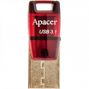 USB флеш накопичувач Apacer 16GB AH180 Red USB 3.1 (AP16GAH180R-1)