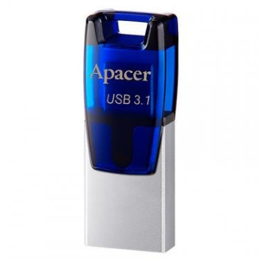 USB флеш накопичувач Apacer 64GB AH179 Blue USB 3.1 OTG (AP64GAH179U-1)