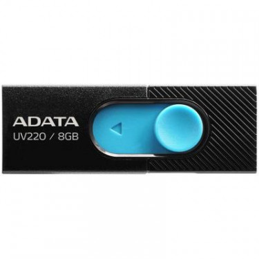 USB флеш накопичувач ADATA 8GB UV220 Black/Blue USB 2.0 (AUV220-8G-RBKBL)