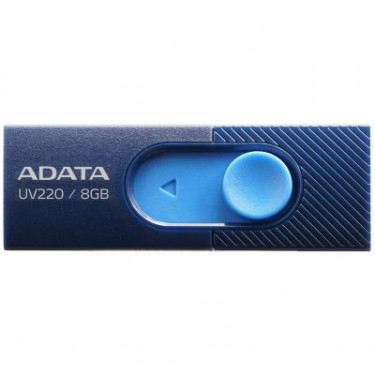 USB флеш накопичувач ADATA 8GB UV220 Blue/Navy USB 2.0 (AUV220-8G-RBLNV)