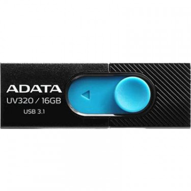 USB флеш накопичувач ADATA 16GB UV320 Black/Blue USB 3.1 (AUV320-16G-RBKBL)
