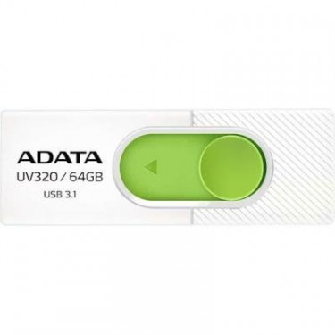USB флеш накопичувач ADATA 64GB UV320 White/Green USB 3.1 (AUV320-64G-RWHGN)