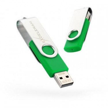 USB флеш накопичувач eXceleram 8GB P1 Series Silver/Green USB 2.0 (EXP1U2SIGR08)