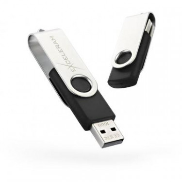 USB флеш накопичувач eXceleram 16GB P1 Series Silver/Black USB 2.0 (EXP1U2SIB16)