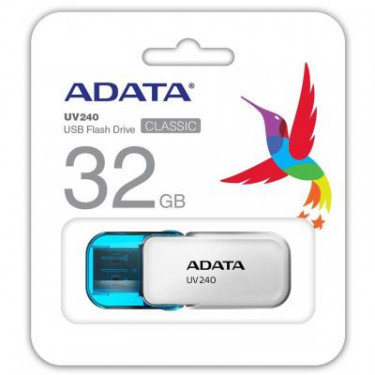 USB флеш накопичувач ADATA 16GB UV240 White USB 2.0 (AUV240-16G-RWH)