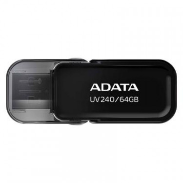 USB флеш накопичувач ADATA 64GB UV240 Black USB 2.0 (AUV240-64G-RBK)