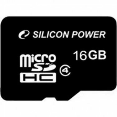 Карта пам'яті Silicon Power 16Gb microSDHC class 4 (SP016GBSTH004V10)