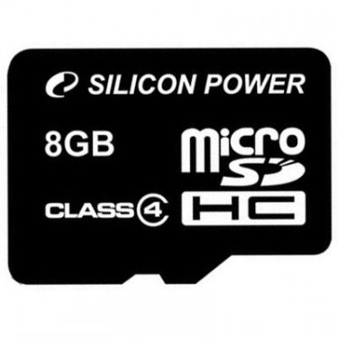 Карта пам'яті Silicon Power 8Gb microSDHC class 4 (SP008GBSTH004V10)