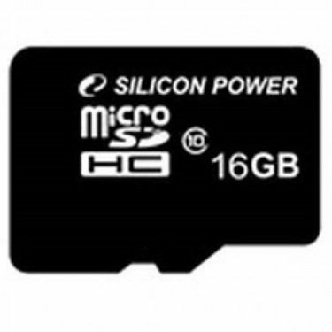 Карта пам'яті Silicon Power 16Gb microSDHC class 10 (SP016GBSTH010V10)