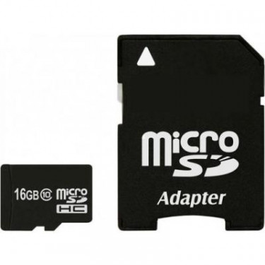 Карта пам'яті eXceleram 16Gb microSDHC class 10, UHS-I Class: 10, с адаптером SD (MSD1610A)