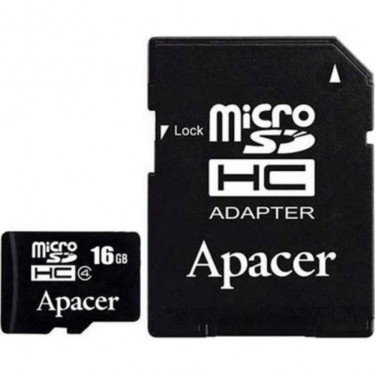 Карта пам'яті Apacer 16GB microSDHC Class4 w/ 1 Adapter RP (AP16GMCSH4-R)