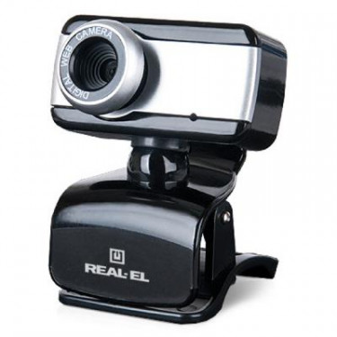 Веб-камера (webcam) REAL-EL FC-130, black-grey