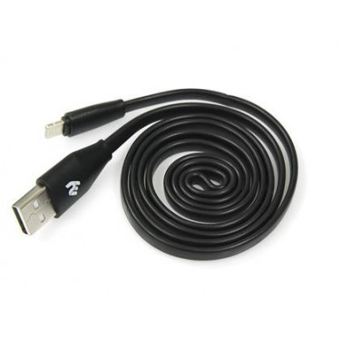 КАБЕЛЬ 2E USB 2.0 - LIGHTNING DATA/CHARGE FLAT 1m BLACK (2E-CCTI03F-1B)