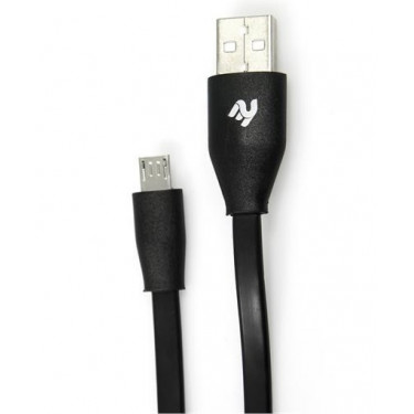 КАБЕЛЬ 2E USB 2.0 - MicroUSB DATA/CHARGE FLAT 1m BLACK (2E-CCTM03F-1B)