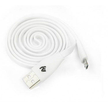 КАБЕЛЬ 2E USB 2.0 - MicroUSB DATA/CHARGE FLAT 1m WHITE (2E-CCTM03F-1W)