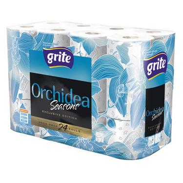 Туалетний папір Grite Orchidea Seasons 170 вiдривiв 3 шари 24 рулонiв (4770023348132)