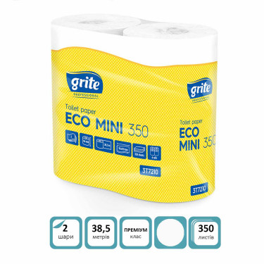 Туалетний папір Grite Eco Mini 350 відривів 2 шари 4 рулони (4770023623819)