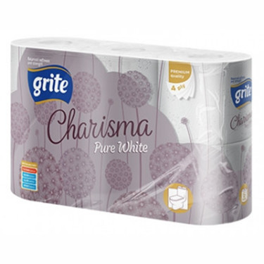 Туалетний папір Grite Charisma Pure White 4 шари 6 рулонів 19 м (4770023348842)