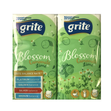 Паперові носові хусточки Grite Blossom Camomile&Lime 3-слойні 4 шт/уп (4770023349092)
