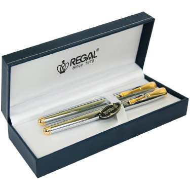 Комплект ручок (перова + роллерна) Regal  Хром L корпус в подарунковому футлярі (R12207.L.RF)