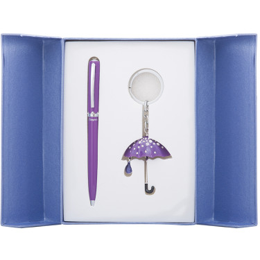 Набір подарунковий (ручка кулькова + брелок) Langres Umbrella Фіолетовий (LS.122022-07)