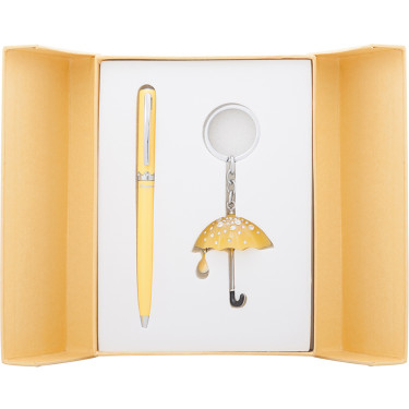 Набір подарунковий (ручка кулькова + брелок) Langres Umbrella Жовтий (LS.122022-08)