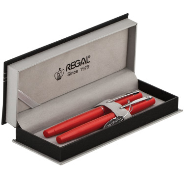 Комплект ручок (перова + роллерна) Regal Червоний корпус в подарунковому футлярі (R285205.P.RF)