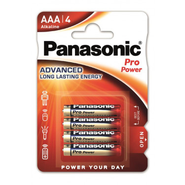 Батарейка AAA лужна блістер, 4 шт, Pro Power Panasonic (LR03XEG/4BP)