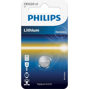 Батарейка CR1220 літієва блістер, 1 шт,  Philips (CR1220/00B)