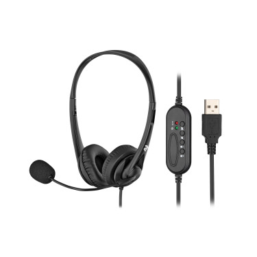 Гарнітура ПК стерео USB On-ear omni-mic 2м чорна 2E (2E-CH11SU)