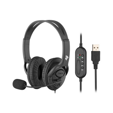 Гарнітура ПК стерео USB Over-ear omni-mic 2м чорна 2E (2E-CH13SU)