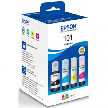 Комплект чорнил 101 чорний, блакитний, пурпурний, жовтий Epson (C13T03V64A)