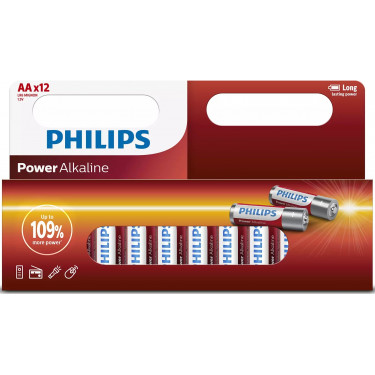 Батарейка AА лужна блістер, 12 шт, Power Alkaline Philips (LR6P12W/10)