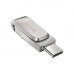 Накопичувач USB 3.1 Type-A + Type-C  128GB Dual Drive Luxe сріблястий SanDisk (SDDDC4-128G-G46) Фото 3