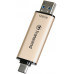 Накопичувач USB 3.2 Type-A + Type-C 128GB JetFlash 930 R420/W400MB/s чорний Transcend (TS128GJF930C) Фото 1