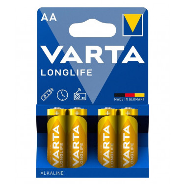 Батарейка AA лужна блістер, 4 шт, Longlife Varta (04106101414)