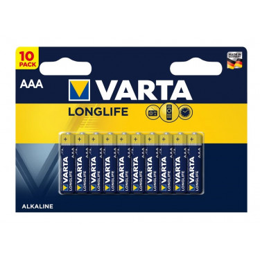 Батарейка AAA лужна блістер, 10 шт, Longlife Varta (04103101461)