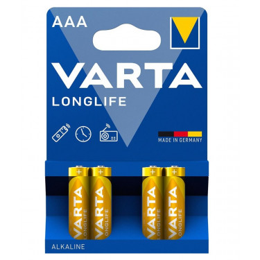 Батарейка AAA лужна блістер, 4 шт, Longlife Varta (04103101414)