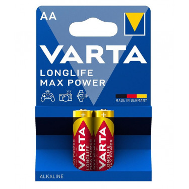 Батарейка AA лужна блістер, 2 шт, Longlife Max Power Varta (04706101412)