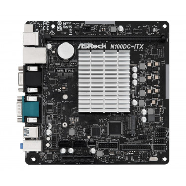 Материнська плата N100DC-ITX Intel Quad core N100 (up to 3.4GHz) 1xDDR4 M.2 HDMI mITX ASRock (N100DC-ITX)