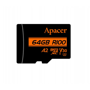 Карта пам'яті 64GB microSD C10 UHS-I U3 A2 Apacer (AP64GMCSX10U8-R)