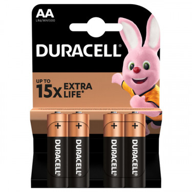 Батарейка лужна 4 шт. 1.5V АА LR6 MN1500 Duracell (5000394052536)