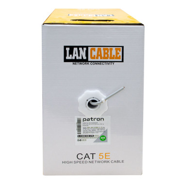 Кабель вита пара FTP CAT.5E Solid Cable 305 м, 4*2*0.50, біметал Patron (04002)