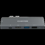 Хаб 7-в-1 мультипорт для MacBook USB-C Power Delivery 100 Вт DS-5  Canyon (CNS-TDS05B)