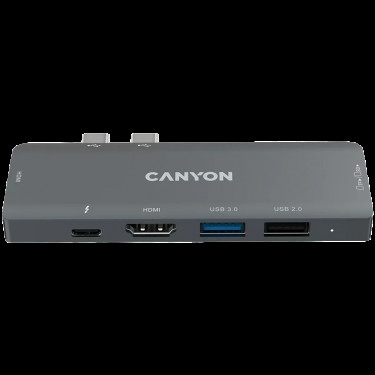 Хаб 7-в-1 мультипорт для MacBook USB-C Power Delivery 100 Вт DS-5  Canyon (CNS-TDS05B)