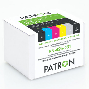 Картридж  ПЕРЕЗАПРАВНИЙ CANON PIXMA MG6140 (Комплект 6 шт) (PN-425-051) PATRON