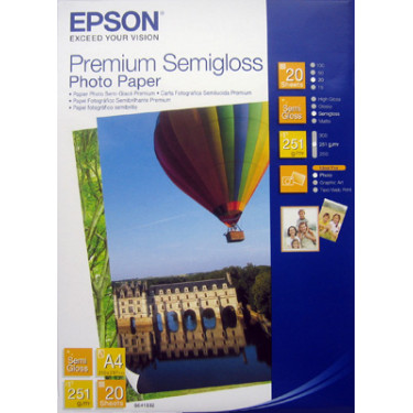Фотопапір Premium Semigloss А4, 20 арк Epson (C13S041332)
